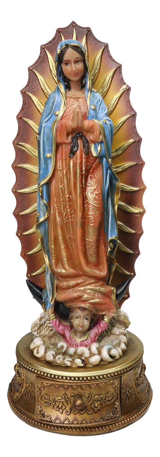 Blessed Virgin Mary Our Lady of Guadalupe with Rosary Drawer Box Figurine 9"H - Ebros Gift
