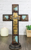 Turquoise Rustic Tuscany Family The Lord Will Guide You Always Desktop Cross