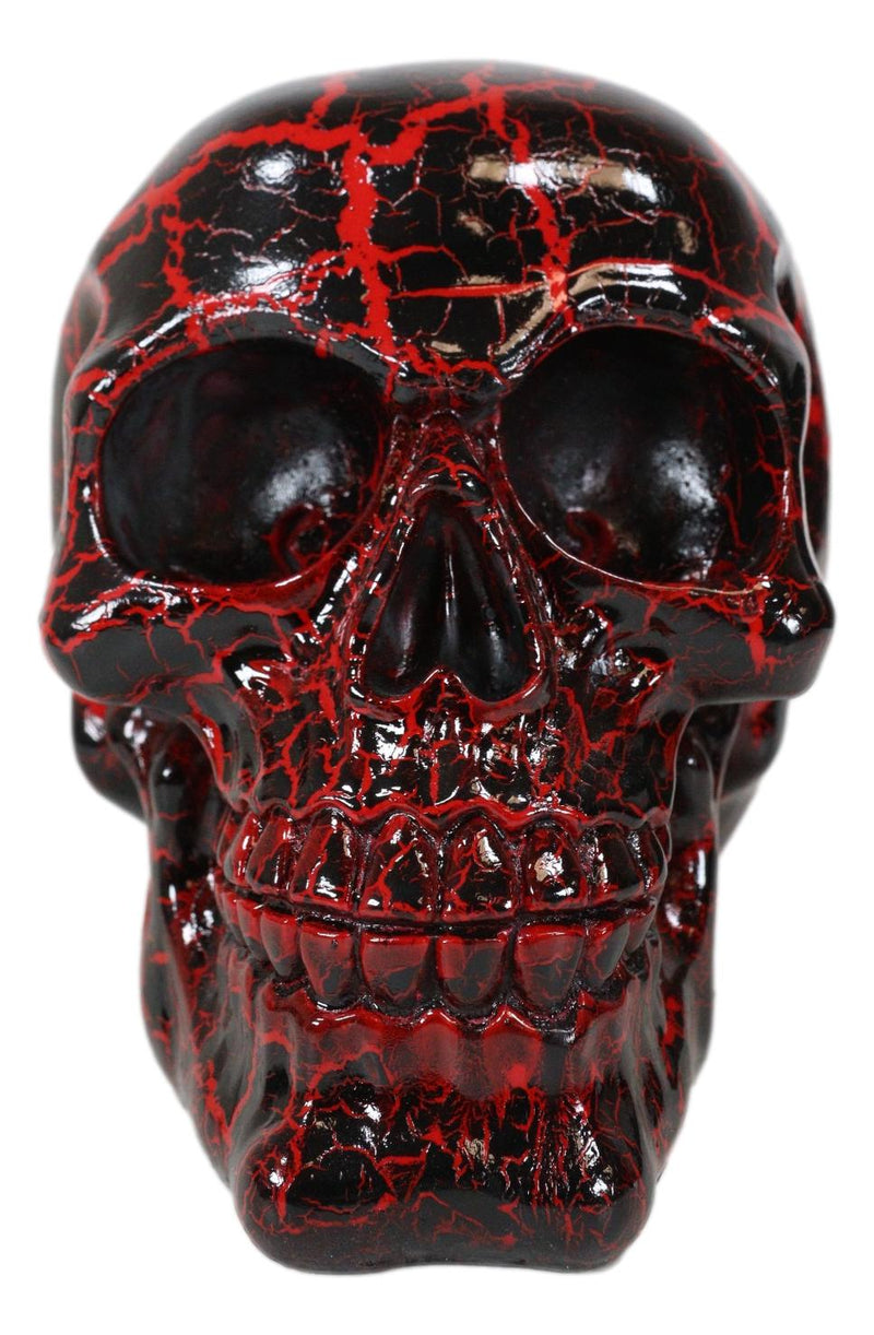 Red Lightning Thunder Bolt Punk Rock Black Skull Figurine Ossuary Macabre Art