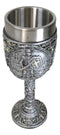 Medieval Templar Crusader Knight Suit of Armor On Guard Wine Goblet Chalice