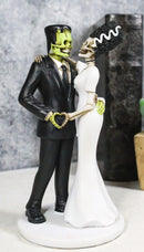 Wedding Dance Skeleton Frankenstein Skull Bride and Groom Love Sign Figurine