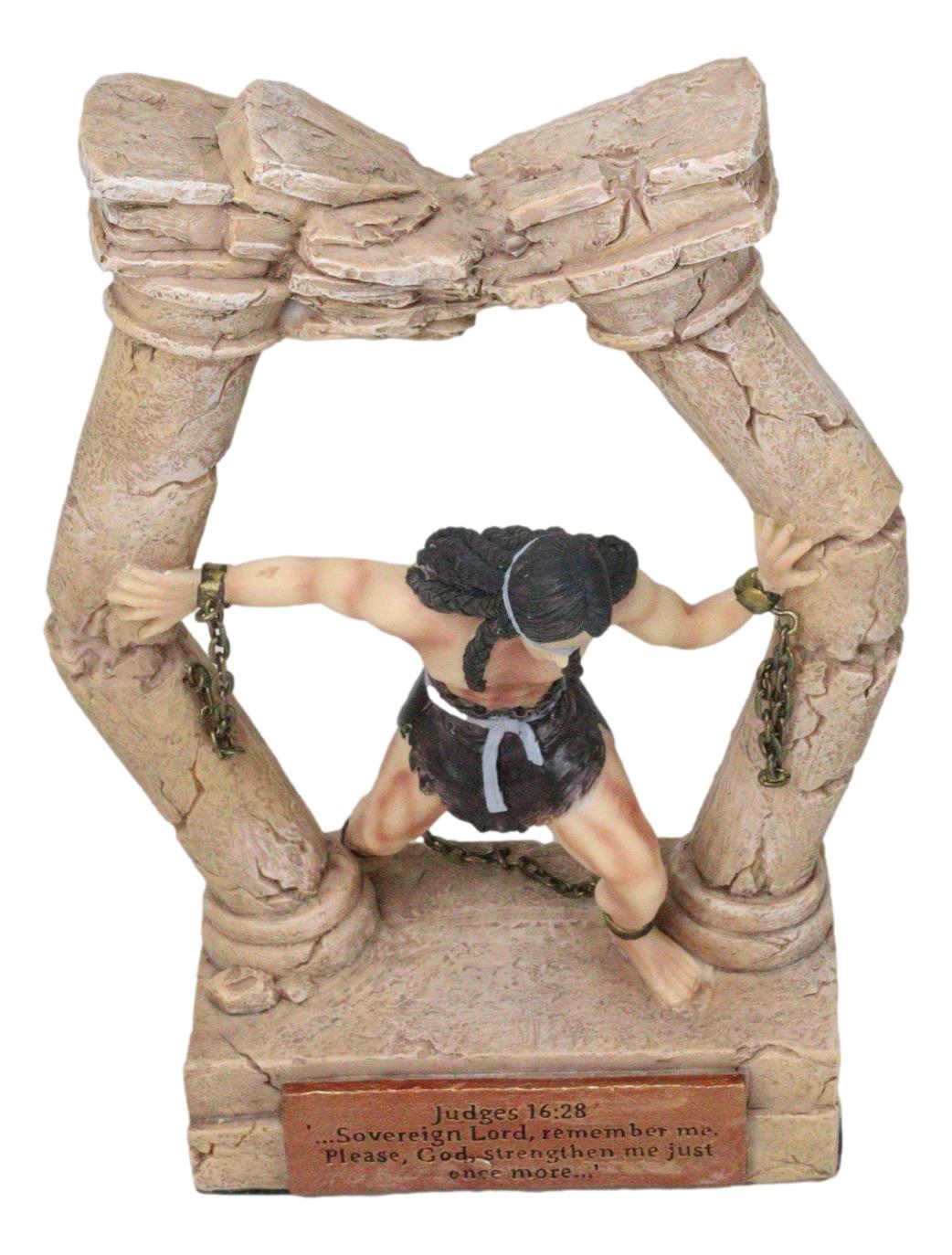 Judeo Christian Book of Judges Samson Last Prayer Tearing Down Pillars Figurine