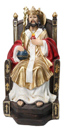 Christian Decor Crowned Christ The King Sitting On The Throne Sculpture 7.75" H