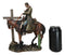 Western Cowboy in Solemn Prayer On Horse By Faded Cross And Cactus Figurine