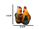 Rooster & Hen Salt and Pepper Shaker Holder Country Rustic Farmhouse Chicken