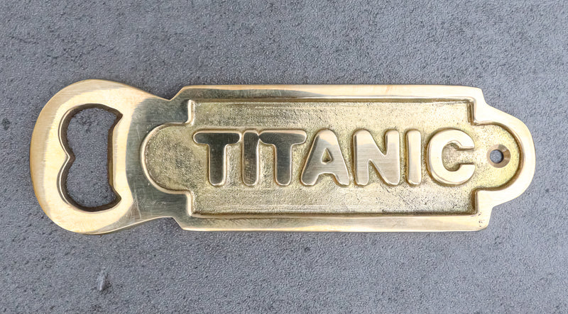 Set Of 2 Solid Brass Antiqued Nautical Marine RMS Titanic Hand Bottle Cap Opener