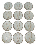 Set Of 12 Sakura Cherry Blossoms Japanese Porcelain Appetizer Dessert Plates
