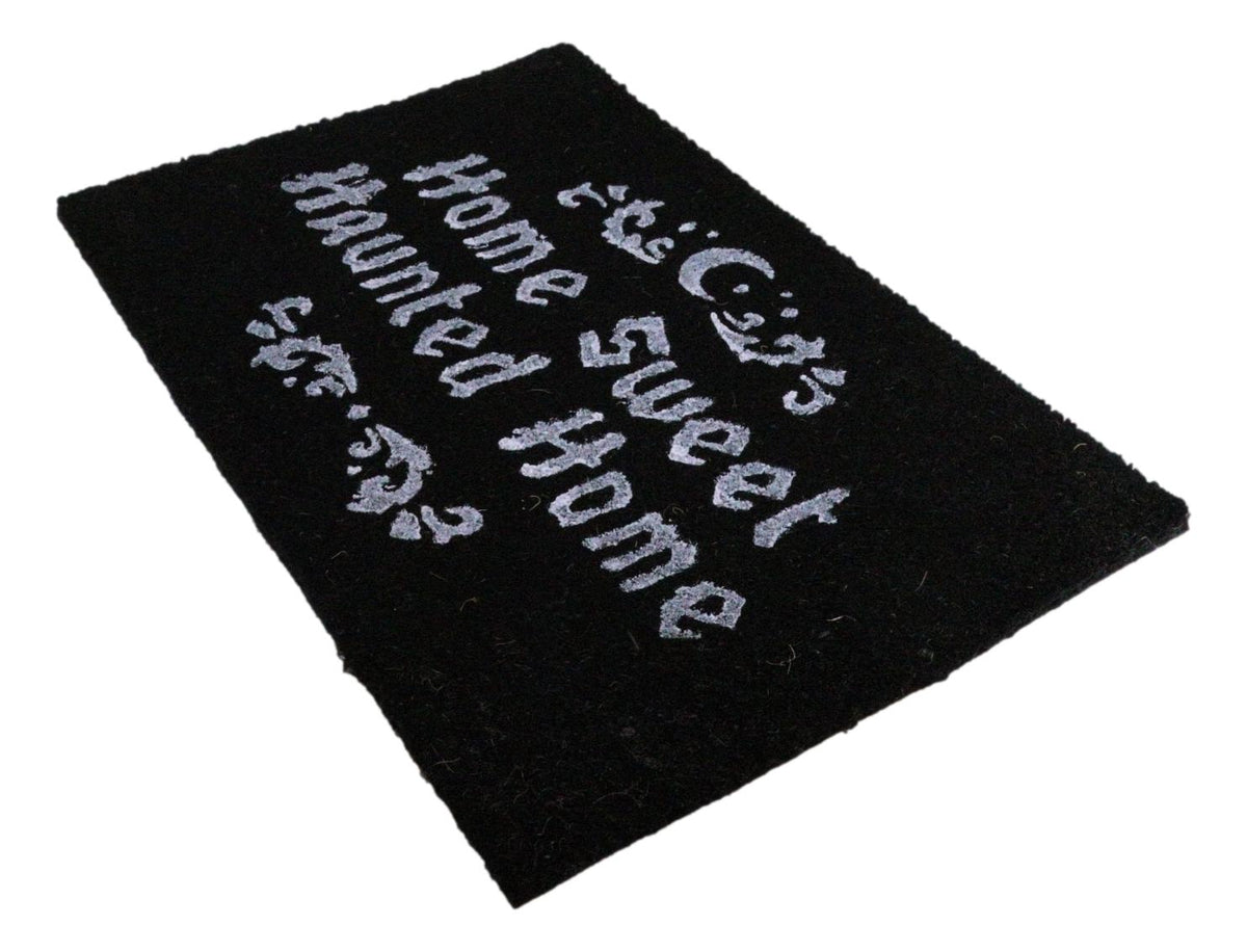 Home Sweet Haunted Home Halloween Black Coir Coconut Fiber Floor Mat Doormat