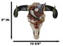 Rustic Western Cow Skull With Bald Eagle American Flag Spirit Of USA Wall Decor