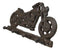 Rustic Cast Iron Retro Motorcycle Bike 4-Peg Wall Hooks Coat Towel Keys Hanger