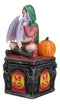 Fantasy Four Seasons Fall Friendship Fairy With Dragon Decorative Box Figurine