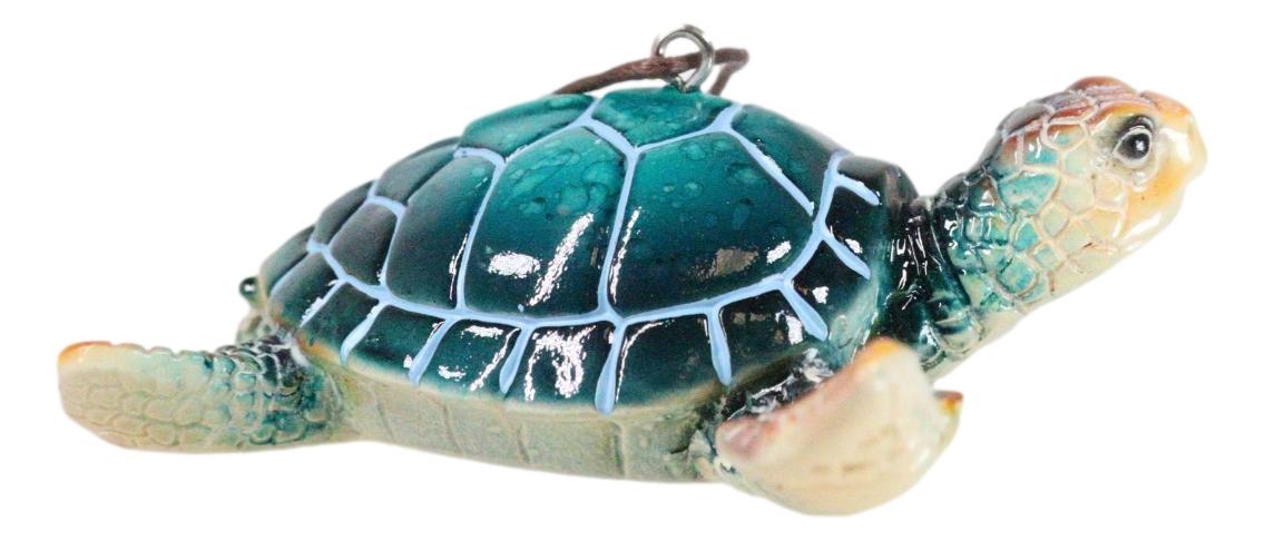 Set Of 4 Nautical Blue Sea Turtles Ocean Marine Wall Hanger Decor Tree Ornaments