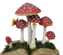Enchanted Fairy Garden Toadstool Mushrooms Sprouting from Spell Book Figurine