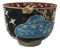 White Japanese Cranes Ceramic Donburi Ramen Soup Bowl With Chopsticks Set
