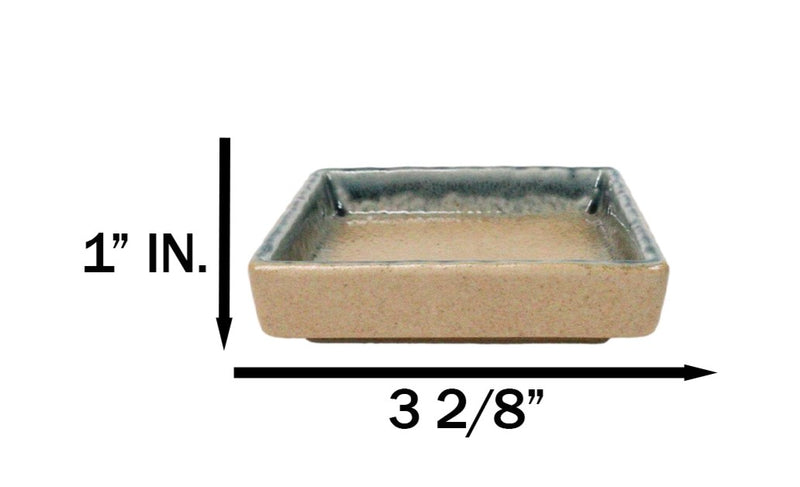 Set Of 6 Blue River Ao Nagashi Art Ceramic Square Condiment Sauce Dishes 2oz