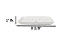 Pack Of 12 Ceramic White Neta Zara Sushi Case Plates With Drip Holes 8" By 4"