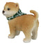 Miniature Lifelike Adorable Japanese Shiba Inu Puppy Dog with Scarf Figurine