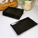 Pack of 6 Black Kokuyo Minimalist Wavy Rectangular Sushi Lunch Plates 7.75" L