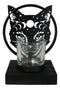 Wicca Phases of The Moon Celestial Black Cat Metal Votive T-Lite Candle Holder