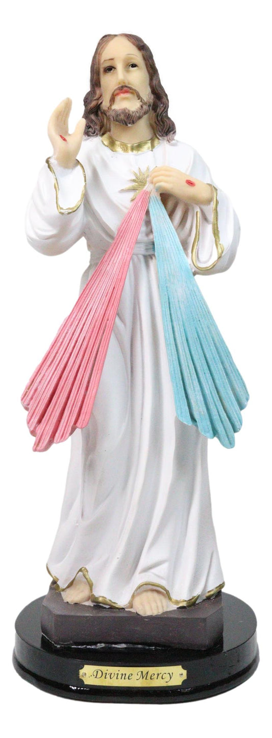 Catholic Divine Mercy of Jesus Christ Figurine With Base Atonement And Mercy