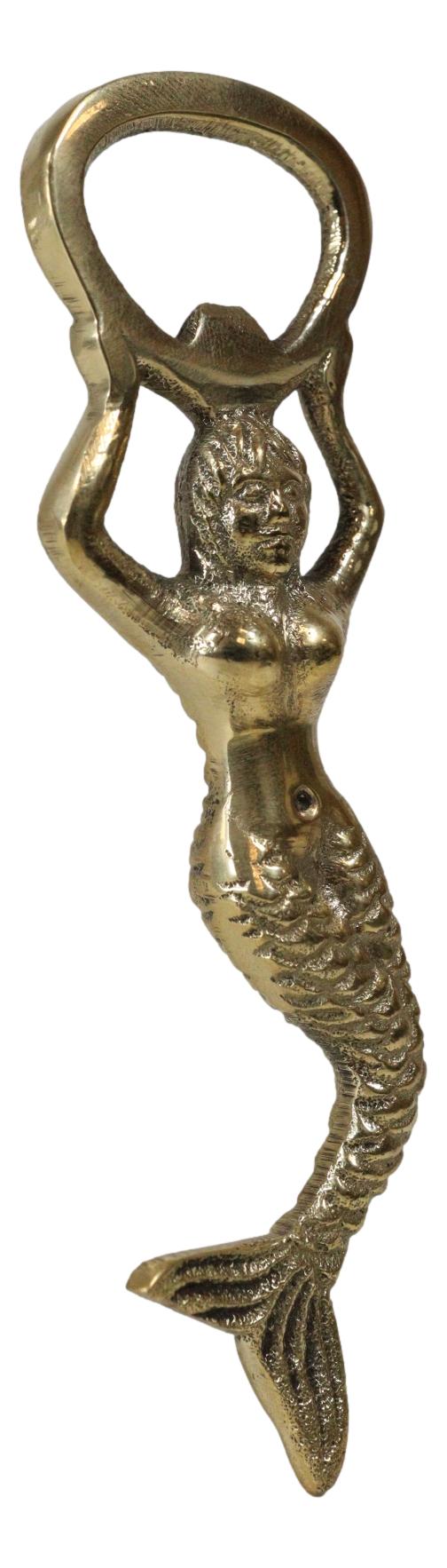 Pack Of 2 Brass Golden Nautical Marine Siren Mermaid Beer Bottle Hand Opener