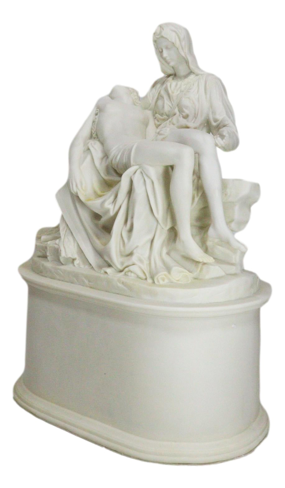 Ebros Gift White Catholic La Pieta Cremation Urn Devotional Figurine 14.75"Tall 300 Cubic Inches Capacity Bottom Load Feature - Ebros Gift
