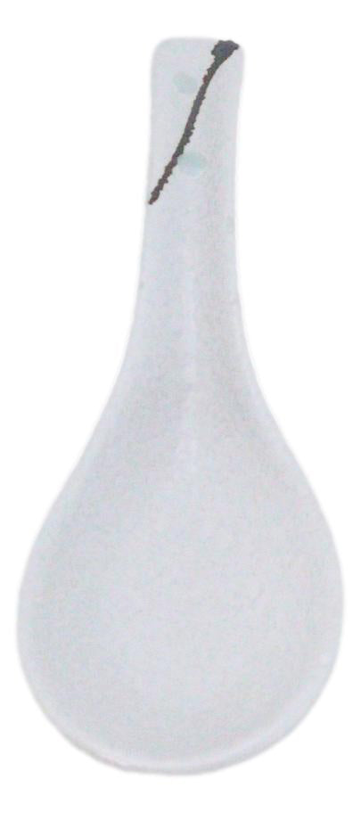 Pack of 6 Yukino Hana Collection Ceramic Asian Soup Spoons With Hook 5.75"L