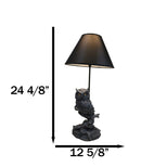 Wisdom of The Woods Mystical Bejeweled Owl Perching On Tree Branch Table Lamp