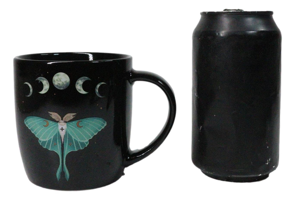 Wicca Magic Dark Forest Luna Moth Moon Phases Porcelain Coffee Mug Cup 12oz