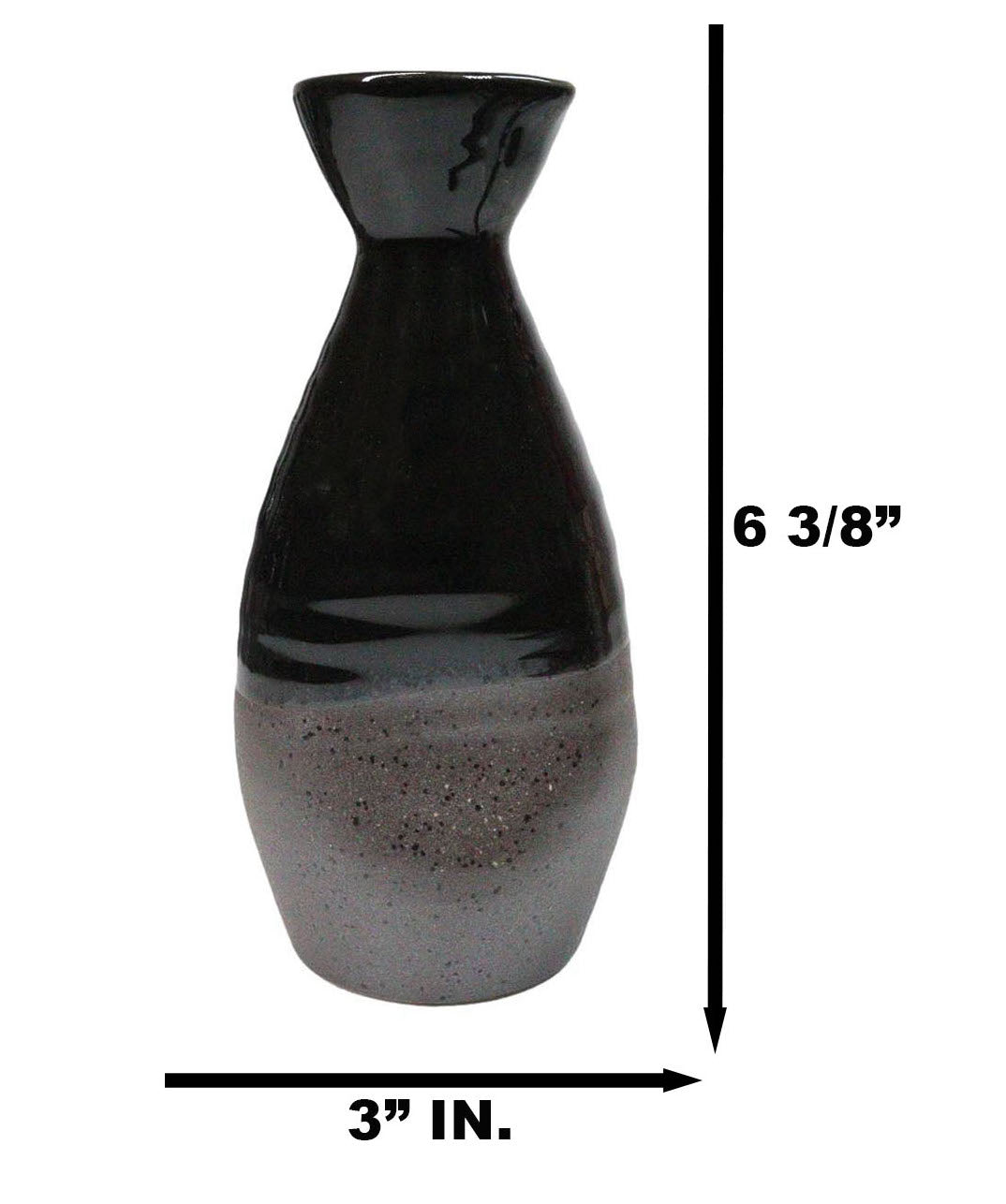 Pack Of 6 Made In Japan Black Matte And Glossy Wine Sake Tokkuri Bottle Flasks