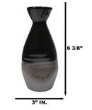 Pack Of 6 Made In Japan Black Matte And Glossy Wine Sake Tokkuri Bottle Flasks