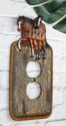 Set Of 2 Novelty Western Country Equine Horses Double Receptacle Outlet Plates