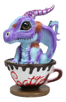Fantasy Chocolate Latte with Eugene Baby Dragon In Beverage Saucer Cup Figurine