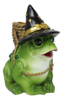 Merlin The Wizard Frog with Warlock Triple Moon Hat Backflow Incense Cone Burner