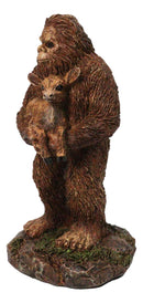 Sasquatch Bigfoot Holding Baby Deer Woodland Cryptid Forest Figurine