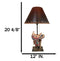 Rustic Western Cowboy Horse Saddle with Ichthys Jesus Fish Symbol Table Lamp