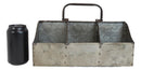 Farmhouse Galvanized Metal Rustic 6 Slots Wine Bottle Holder Basket With Handle