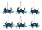 Set Of 6 Nautical Blue Beach Crabs Ocean Marine Wall Hanger Decor Tree Ornaments