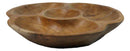 Rustic Live Edge Teak Wood Sectional Serving Dish Divided Snack Tray 4 Parts