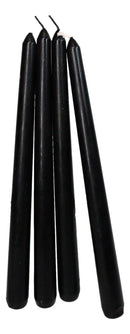 Pack of 4 Ritual Spell Vampire Tears Black Taper Candles Red Wax Candlesticks