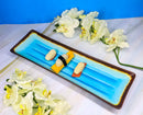 Blue Sky Aozora Kannyu Collection Ceramic 16" Long Ridged Center Serving Platter