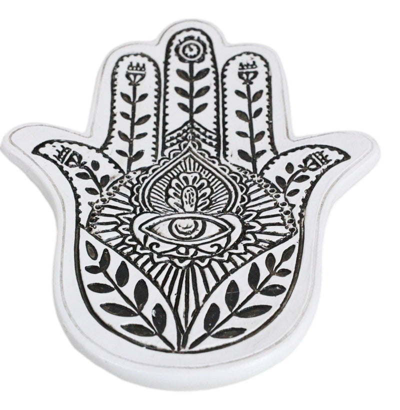 Hamsa Palm Hand Of God Eye Of Providence Floral Motifs Jewelry Dish Figurine