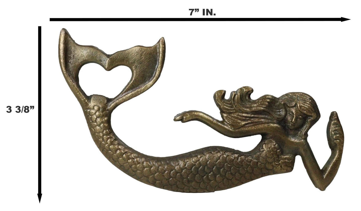 Rustic Cast Iron Metal Sea Coastal Siren Mermaid Hand Beer Bottle Cap Opener