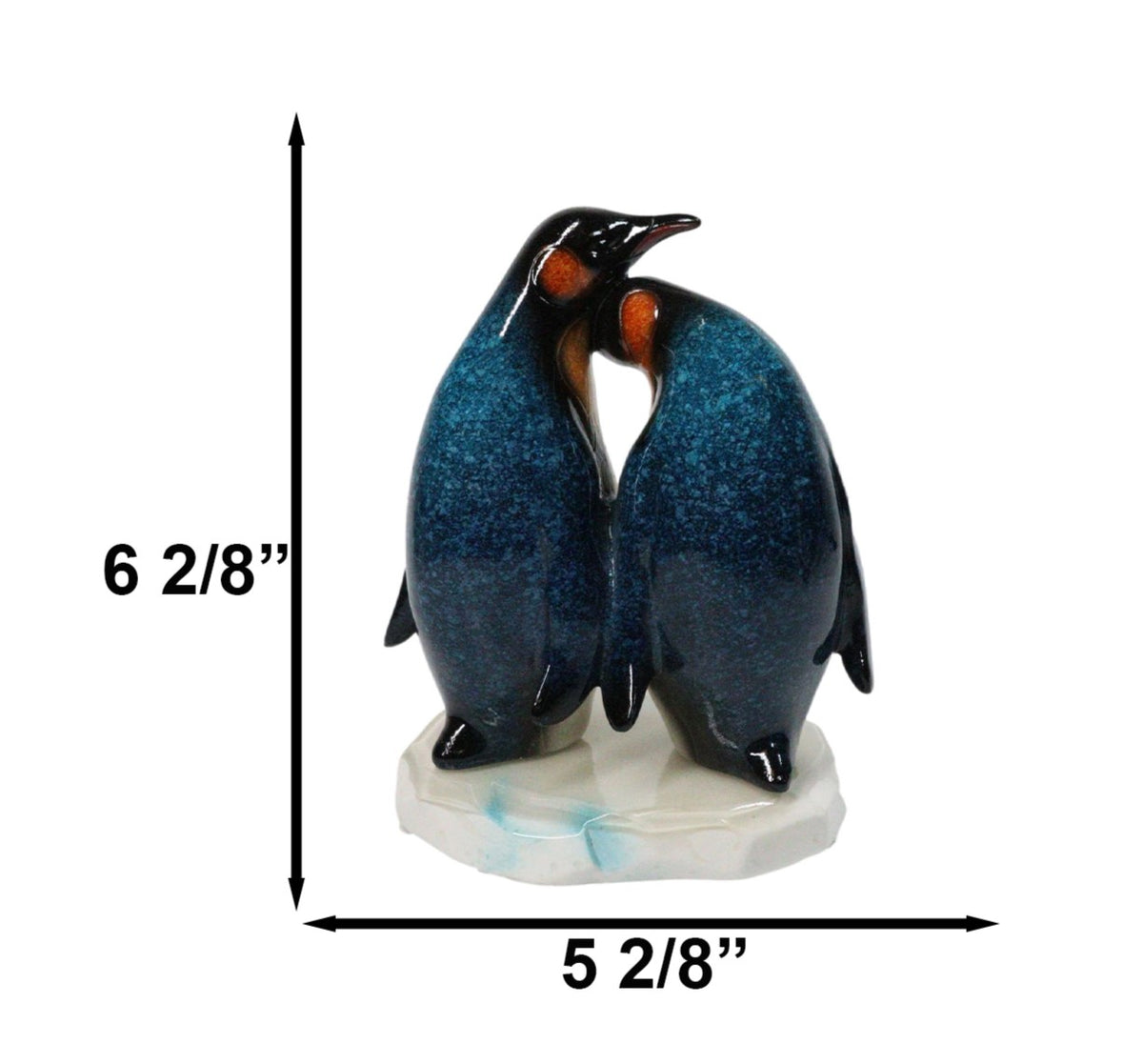 Ebros Romantic Penguin Couple Figurine Resin Glossy Finish Sculpture