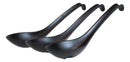 Pack Of 6 Matte Black Melamine Asian Noodle Soup Spoons With Ladle Hook Ends