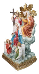 Catholic Holy Trinity Father Son and Holy Spirit with Mary and Angels Figurine