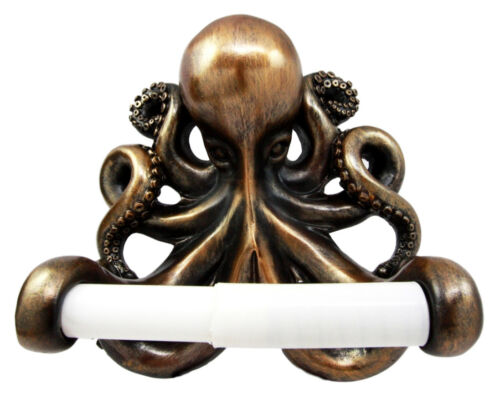 Nautical Ocean Kraken Cthulhu Octopus Toilet Paper Holder Bathroom Wall Decor