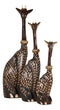 Balikraft Balinese Wood Handicrafts Large Safari Giraffe Family Figurine Set