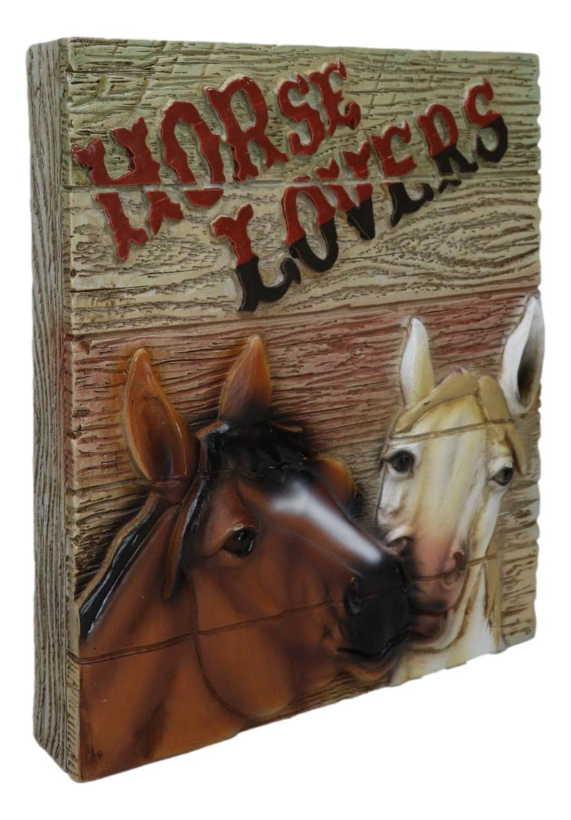 Rustic Western Horse Couple Lovers Faux Wood Wall Decor Frameless Picture Plaque