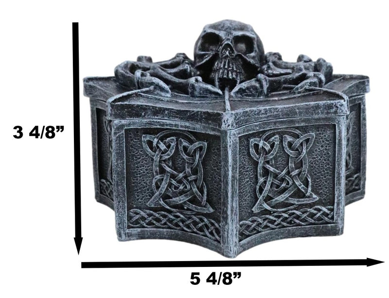 Arachnid Spider Skull On Cobweb With Celtic Knotwork Rune Symbols Decorative Box